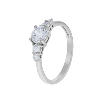 Ring 925/- Sterling Silber rhodiniert Zirkonia 052 (16,6)