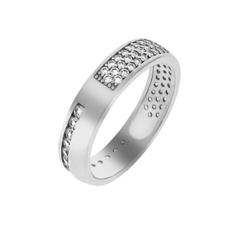 Ring 925/- Sterling Silber rhodiniert Zirkonia 052 (16,6)