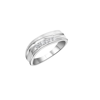 ZEEme Basic Ring 925/- Sterling Silber rhodiniert Zirkonia 054 (17,2)