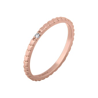 CAI Ring 925/- Sterling Silber rosévergoldet Herzen Zirkonia Stacking 050 (15,9)