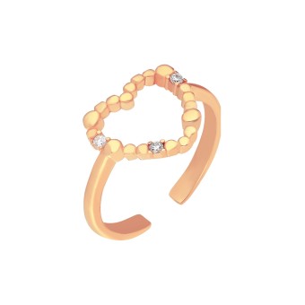 Ring 925/- Sterling Silber rosevergoldet Glänzend  Zirkonia Weiß 