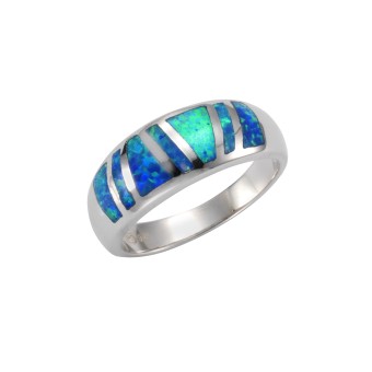 Ring 925/- Sterling Silber synth. Opal 052 (16,6)