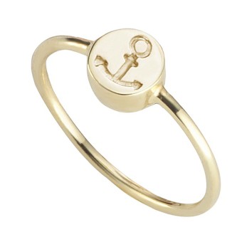 CAI Ring 925/- Sterling Silber vergoldet Anker 050 (15,9)