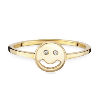 CAI Ring 925 Sterling Silber vergoldet Smile 050 (15,9)