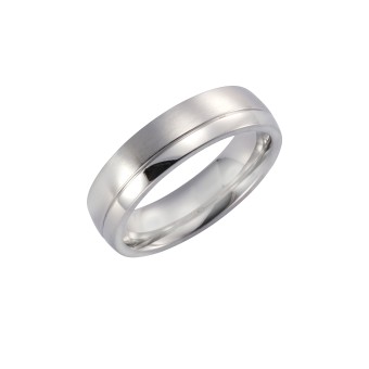 ZEEme Stainless Steel Ring Edelstahl glanz/mattiert 6mm breit 052 (16,6)