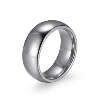 ZEEme Stainless Steel Ring Edelstahl glanz poliert 8mm breit 016 (50,5)