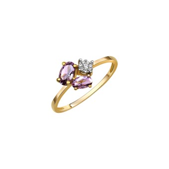 Fascination by Ellen K. Ring Gold 375 mit echtem Amethyst + Zirkonia 052 (16,6)