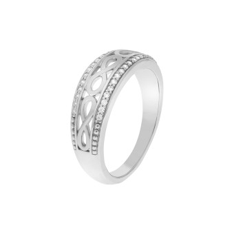 ZEEme Silver Ring Silber 925 glanz/mattiert Zirkonia 052 (16,6)