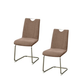 HTI-Living Schwingstuhl Taupe/Antikhellbraun 2er Set Emrys 