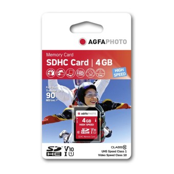 Agfa Photo SD Speicherkarte SDHC Karte 4GB High Speed Class 10 UHS I U1 V10 