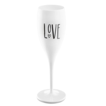 Koziol Sektglas 100 ml mit Druck CHEERS No. 1 LOVE 