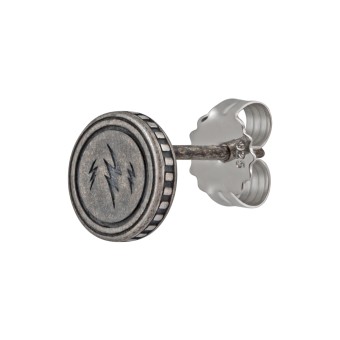 CAI Single Ohrstecker 925/-Sterling Silber matt oxodiert Blitz Rock Music 