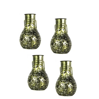 HTI-Living Solarleuchte Luna 4er Set Blüten Bronze 