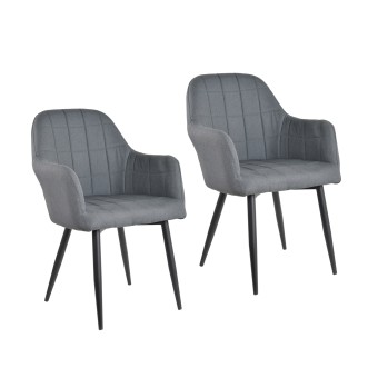 HTI-Living Stuhl Albany Webstoff 2er-Set Grau