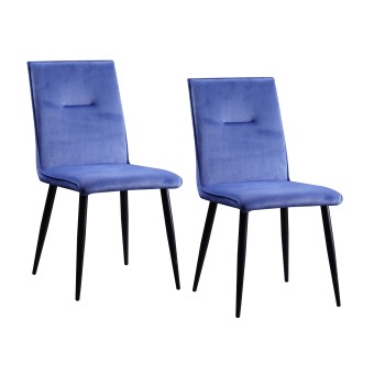 HTI-Living Stuhl Salinas Velvet Blau 2-teilig