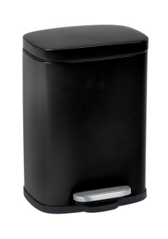 Wenko Treteimer Mod. Leno, Schwarz 5 L, Easy-Close Absenkautomatik 