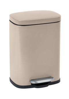 Wenko Treteimer Mod. Leno, Taupe 5 L, Easy-Close Absenkautomatik 