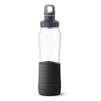 EMSA Trinkflasche Glas Drink2Go schwarz