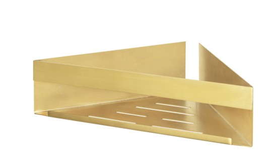 Turbo-Loc® Eckablage Genova Gold Matt, befestigen ohne Bohren mit Spezial-Klebepad 