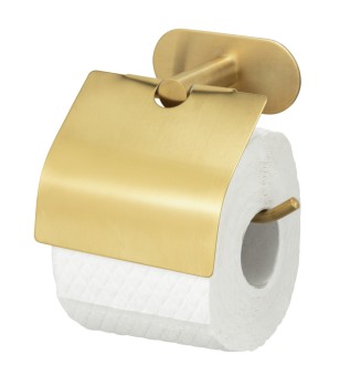 Turbo-Loc® Toilettenpapierhalter mit Deckel Orea Gold Matt, Befestigen ohne bohren 