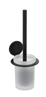 Wenko Turbo-Loc® WC-Garnitur Mod. Bivio Black matt, aus satiniertem Glas 