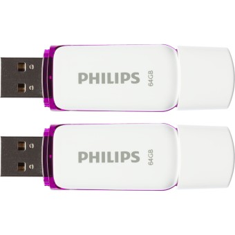 Philips USB-Stick USB 2.0 2-Pack 64GB Snow Edition Magic Purple 