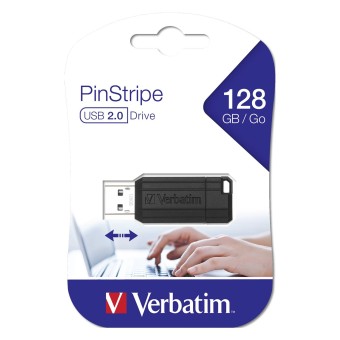 Verbatim USB-Stick Store n Go 128GB Pinstripe USB 2.0 black 49071 