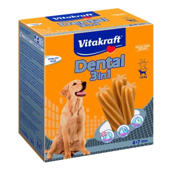 Vitakraft Dental 3in1 Multipack - Zahnpflege-Snack für Hunde ab 10 kg 16x 7 Sticks