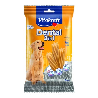 Vitakraft Dental 3in1 - Zahnpflege-Snack für Hunde ab 10 kg 12x 7 Sticks