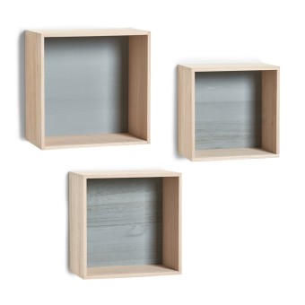 HTI-Living Wandregal-Set 3-teilig Cubes 