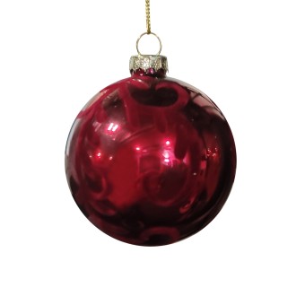 HTI-Living Weihnachtskugel Ø 8 cm Burgund mit Samtigen Ornament 