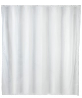 Wenko Duschvorhang Uni Weiß, Textil (Polyester), 180 x 200 cm, waschbar 