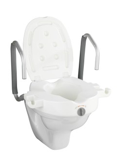 Wenko WC-Sitz Erhöhung mit Stützgriffen Secura, mit Easy-Close Absenkautomatik 
