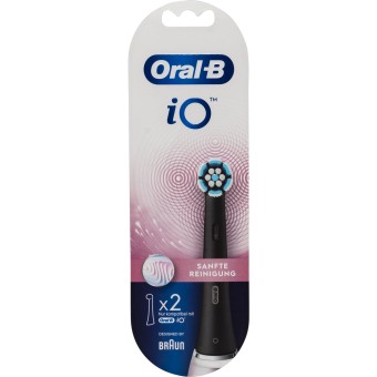 Oral B Zahnpflege iO Aufsteckbürsten Sanfte Reinigung BLACK 2er 