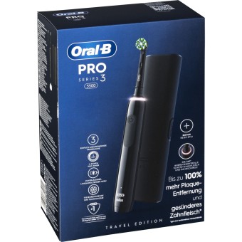 Oral B Zahnpflege PRO 3 3500 Black Edition mit Reise-Etui 