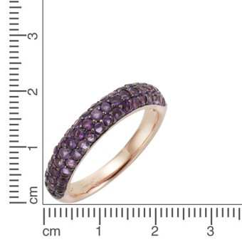 Jamelli Ring 925/- Sterling Silber rotvergoldet Amethyst 054 (17,2)